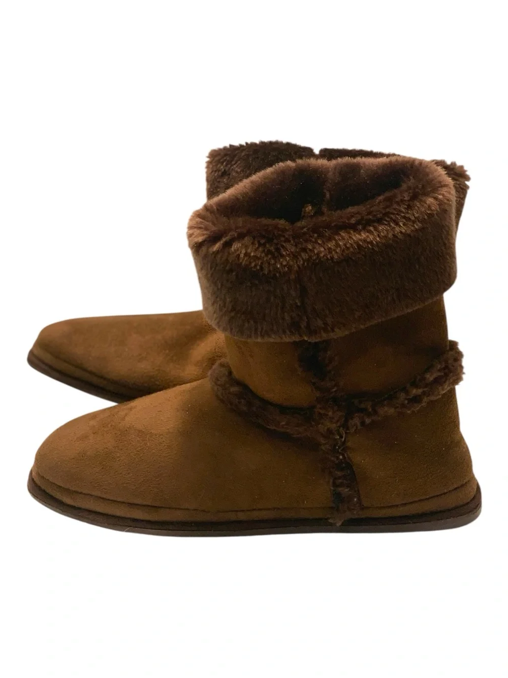 Dearfoams Women's Beth Faux Fur Folddown Booties - Picture 2 of 11